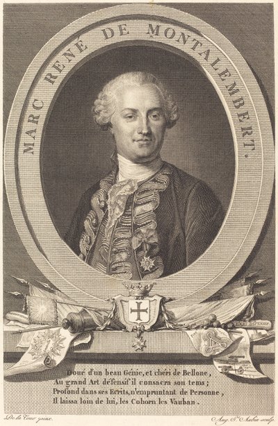 Marc René de Montalembert de Augustin de Saint Aubin after Maurice Quentin