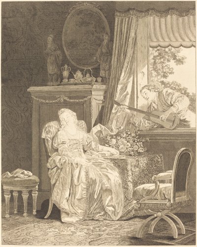 El amor a la española de Augustin de Saint Aubin and Noël Pruneau after Jean Baptiste Le Prince