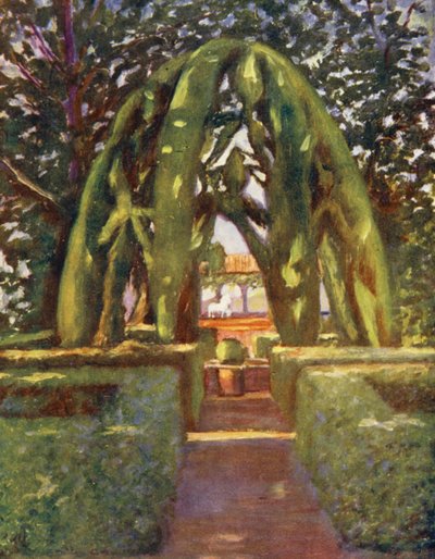 Arquitectura Verde, Jardines del Generalife, Granada (litografía en color) de Augustine Fitzgerald