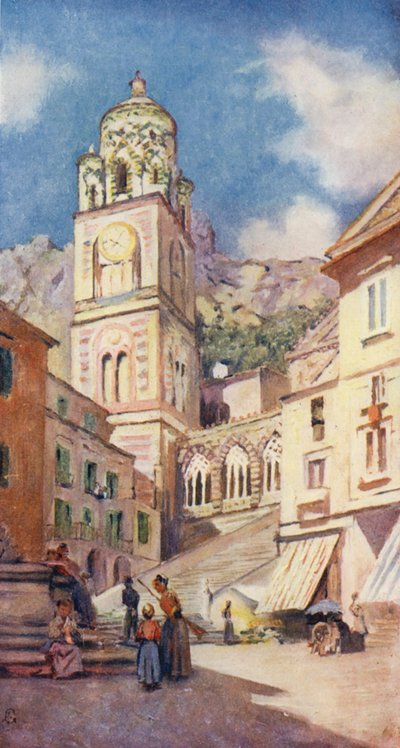 Catedral de Amalfi (litografía en color) de Augustine Fitzgerald