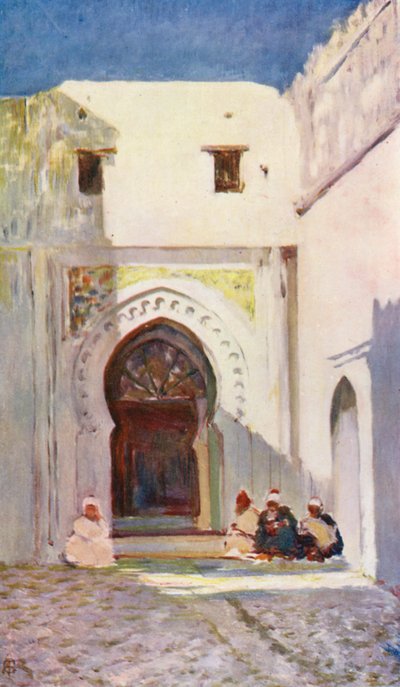 Entrada del Palacio del Sultán, Tánger (litografía en color) de Augustine Fitzgerald