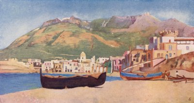 Forio Ischia (litografía en color) de Augustine Fitzgerald