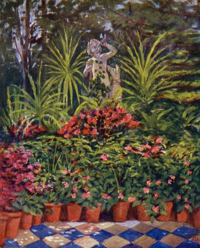 En los terrenos de la Villa de Marion Crawford (litografía en color) de Augustine Fitzgerald