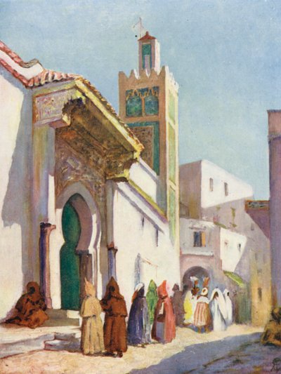 La Gran Mezquita de Tánger (litografía en color) de Augustine Fitzgerald