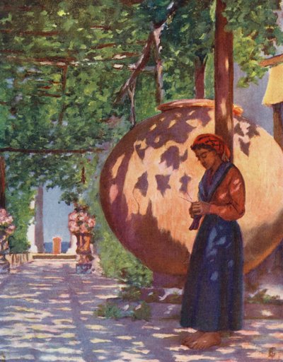 Villa Maresca, cerca de Casamicciola, Ischia (litografía en color) de Augustine Fitzgerald
