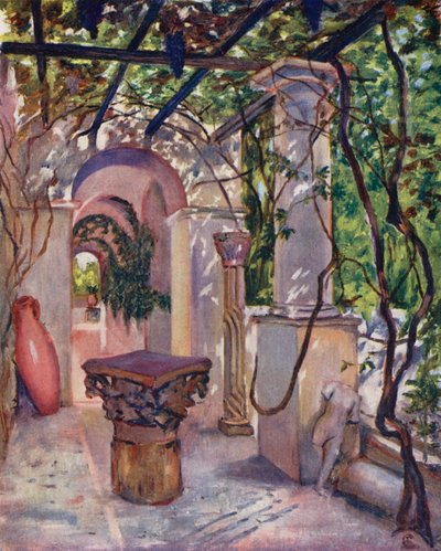 Villa Munthe, Anacapri (litografía en color) de Augustine Fitzgerald