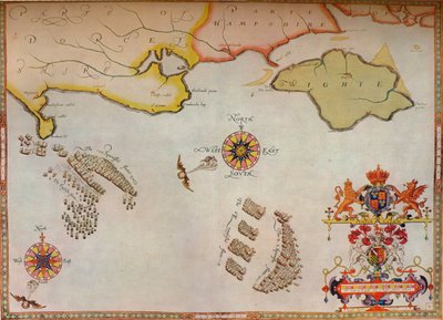 De Portland Bill a Portsmouth: La persecución de la Armada Española por la flota inglesa, c1588 de Augustine Ryther