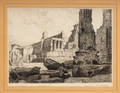 Ruinas romanas (aguafuerte) de Augusto Baracchi