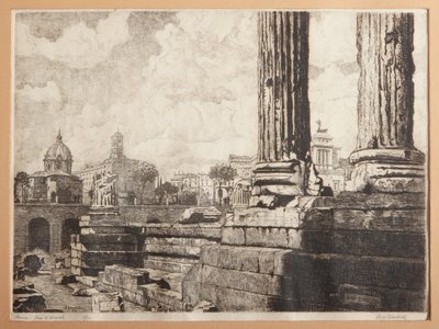 Roma, El Foro de Augusto (grabado sobre papel) de Augusto Baracchi
