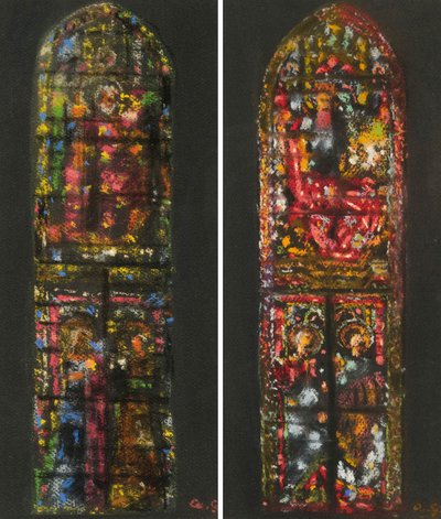 Bocetos de Augusto Giacometti a partir de una vidriera de la catedral de Florencia de Augusto Giacometti