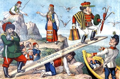 La cuestión de los Balcanes, c.1900 (ilustración) de Augusto Grossi