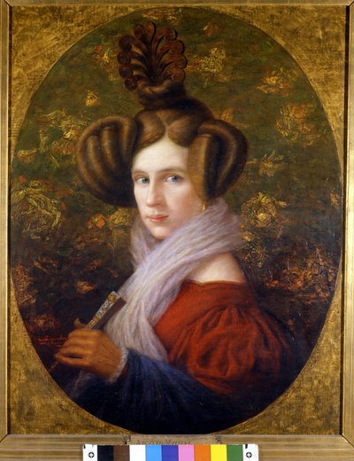 Retrato de Margherita Barezzi (1814-1840) primera esposa de Giuseppe Verdi. Pintura de A. Mussini. Museo della Scala. Milán de Augusto Mussini