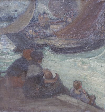 Salida de pesca, Augustus Koopman (óleo sobre lienzo) de Augustus B. Koopman