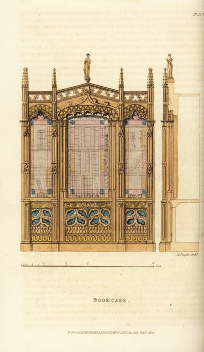 Una estantería gótica de Augustus Charles (after) Pugin