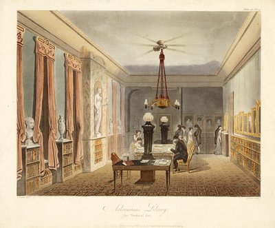 Biblioteca de Ackermann para Obras de Arte, pub. 1815 de Augustus Charles (after) Pugin