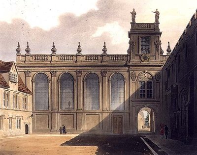 Exterior de la Capilla del Trinity College, ilustración de la 