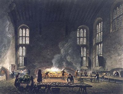 Interior de la Cocina en Christ Church, ilustración de la 