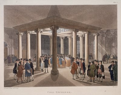 Bolsa de carbón, Londres, 1808 de Augustus Charles Pugin, Thomas Rowlandson