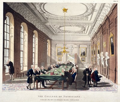 Colegio de Médicos, Londres, 1808 de Augustus Charles Pugin, Thomas Rowlandson