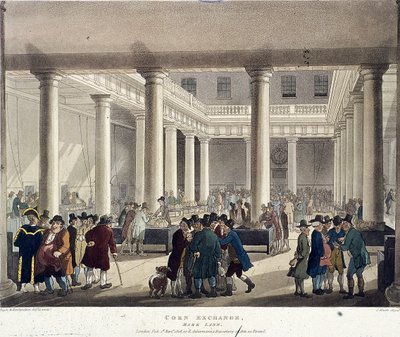 Bolsa de Comercio, Londres, 1808 de Augustus Charles Pugin, Thomas Rowlandson