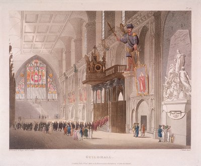 Guildhall, Londres, 1808 de Augustus Charles Pugin, Thomas Rowlandson