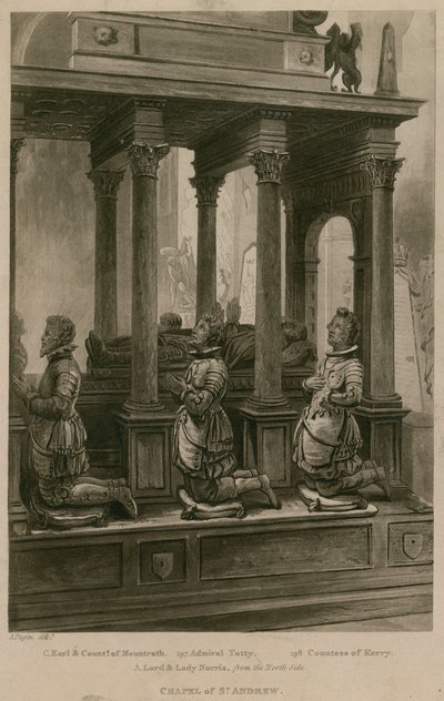 Capilla de San Andrés, Abadía de Westminster, Londres de Augustus Charles Pugin