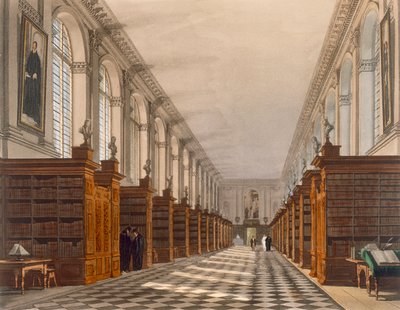 Interior de la Biblioteca del Trinity College, Cambridge, de La Historia de Cambridge, grabado por Daniel Havell (1785-1826), pub. por R. Ackermann, 1815 de Augustus Charles Pugin