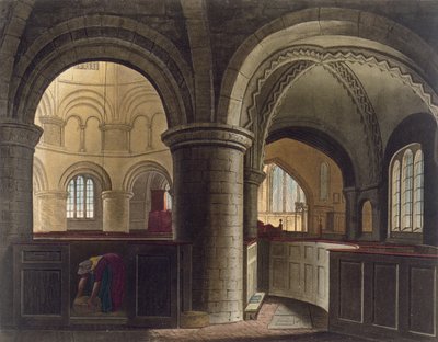 Interior de la Iglesia del Santo Sepulcro, Cambridge, de 