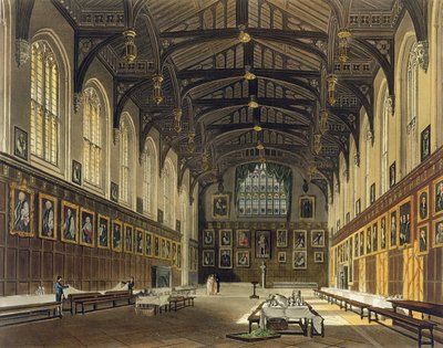 Interior del Salón de Christ Church, ilustración de la 