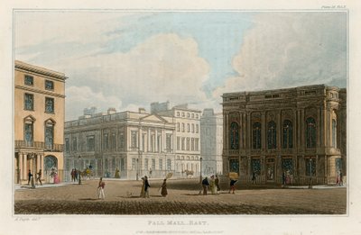 Pall Mall East, Londres de Augustus Charles Pugin
