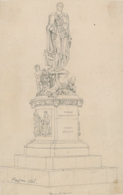 Estatua de Frances, Duque de Bedford, en Russell Square, Londres de Augustus Charles Pugin
