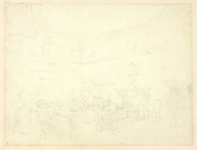 Estudio para la Junta de Comercio, del Microcosmos de Londres de Augustus Charles Pugin