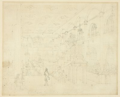 Estudio para la Capilla de la Sociedad Filantrópica, de Microcosmos de Londres de Augustus Charles Pugin