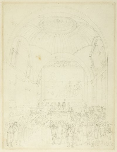 Estudio para la Cámara del Consejo Común, Guild Hall, del Microcosmos de Londres de Augustus Charles Pugin