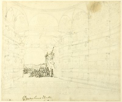 Estudio para el teatro Drurylane, de Microcosm of London de Augustus Charles Pugin