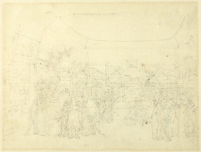 Estudio para la exposición de dibujos coloreados con acuarela, Old Bond Steet, de Microcosm of London de Augustus Charles Pugin