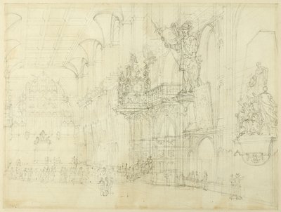 Estudio para Guild Hall, de Microcosm of London de Augustus Charles Pugin