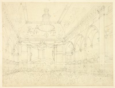 Estudio para el baile de máscaras del Panteón, de Microcosm of London de Augustus Charles Pugin