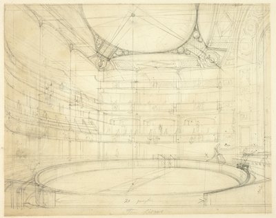 Estudio para el Circo Real, de Microcosmos de Londres de Augustus Charles Pugin
