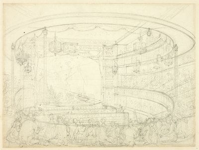 Estudio para el Teatro Sadlers Wells de Augustus Charles Pugin
