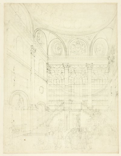 Estudio para Session House, Clerkenwell, de Microcosm of London de Augustus Charles Pugin