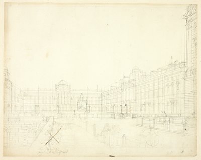 Estudio para Somerset House, Strand, de Microcosm of London de Augustus Charles Pugin