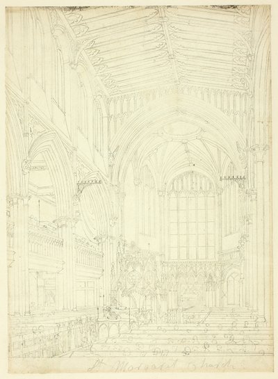 Estudio para la iglesia de Santa Margarita, de Microcosm of London de Augustus Charles Pugin