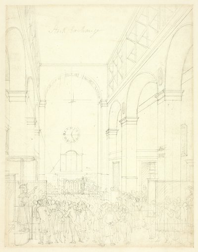 Estudio para la Bolsa de Valores, de Microcosm of London de Augustus Charles Pugin