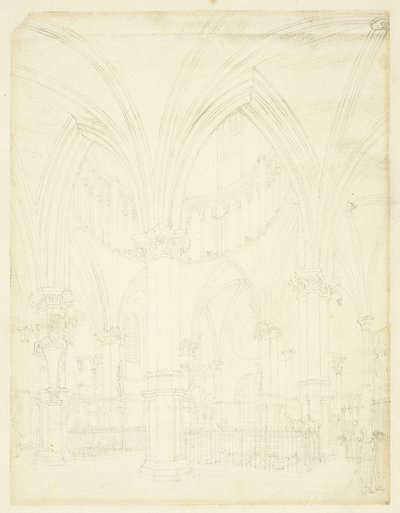 Estudio para Temple Church, de Microcosm of London de Augustus Charles Pugin