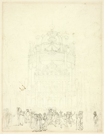 Estudio para el Jardín de Vauxhall de Augustus Charles Pugin