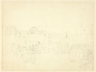 Estudio para la Casa de Guardia, St. Mary Le Bone, de Microcosmos de Londres de Augustus Charles Pugin