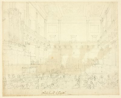 Estudio para la Capilla de Whitehall, de Microcosm of London de Augustus Charles Pugin