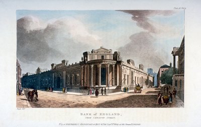 El Banco de Inglaterra, desde Cateaton Street, Ciudad de Londres de Augustus Charles Pugin