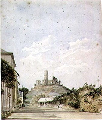 Vista de un Castillo en Ruinas de Augustus Charles Pugin